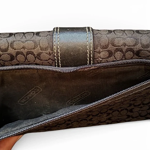Coach Signature Vintage Canvas Tri-Fold Buckle Wallet | Y2K - Picture 5 of 5